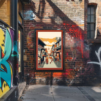 Strolling Through a Traditional Street Scene Poster