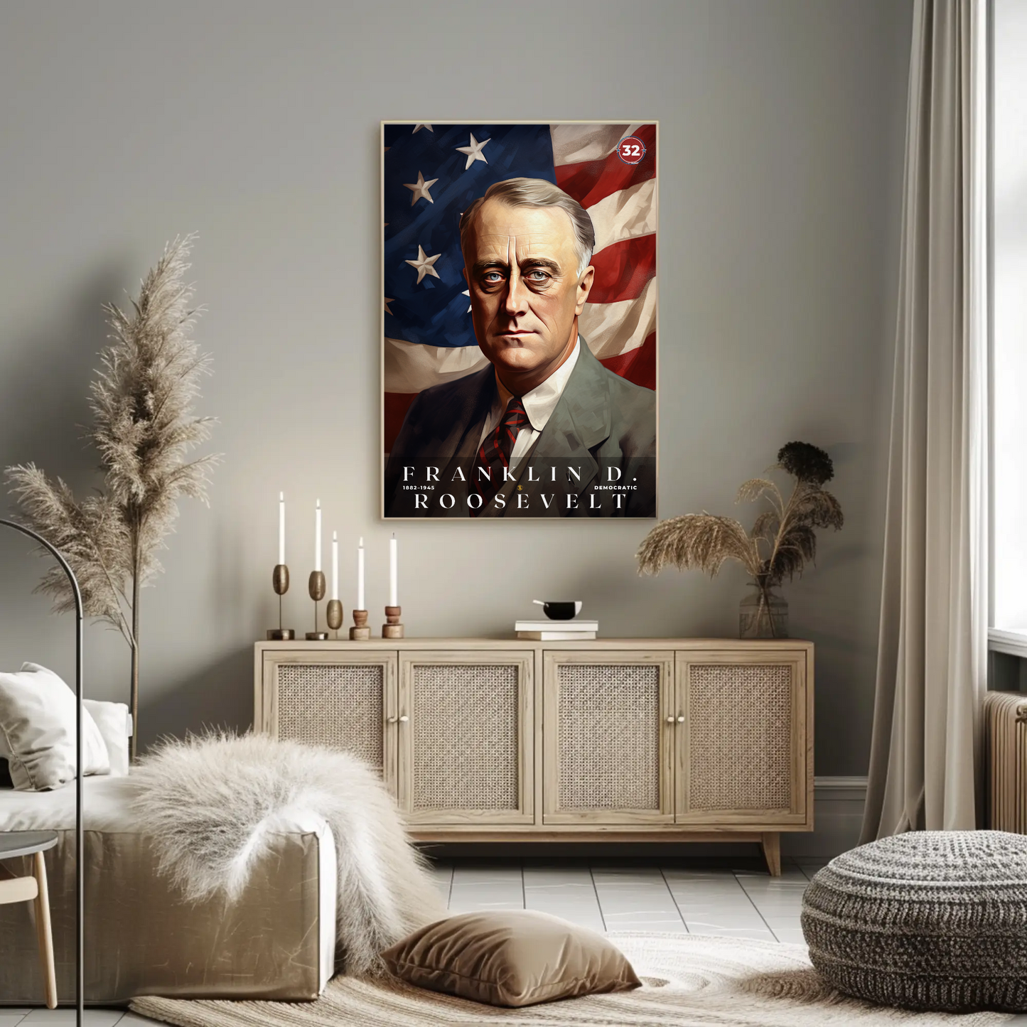Franklin Roosevelt 32nd President Of The United States Portrait
