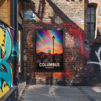 Columbus Georgia Vibrant View Travel Cityscape Impressionism Digital Painting Decor Poster