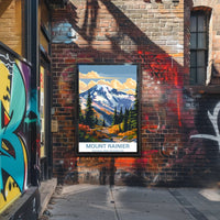 Mount Rainier Vintage National Park Adventure Poster