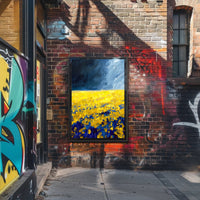 Abstract Landscape Poster Yellow And Blue