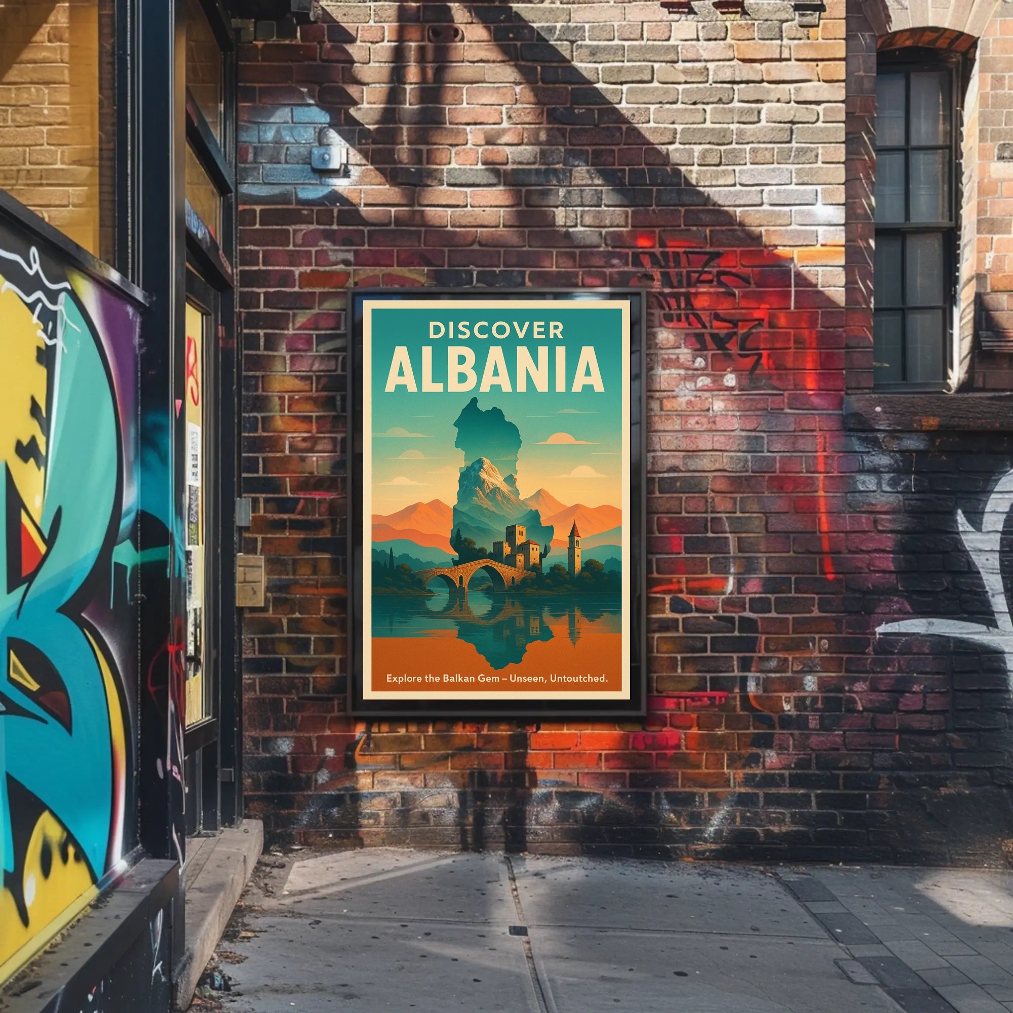 Discover Albania Vintage Travel Poster
