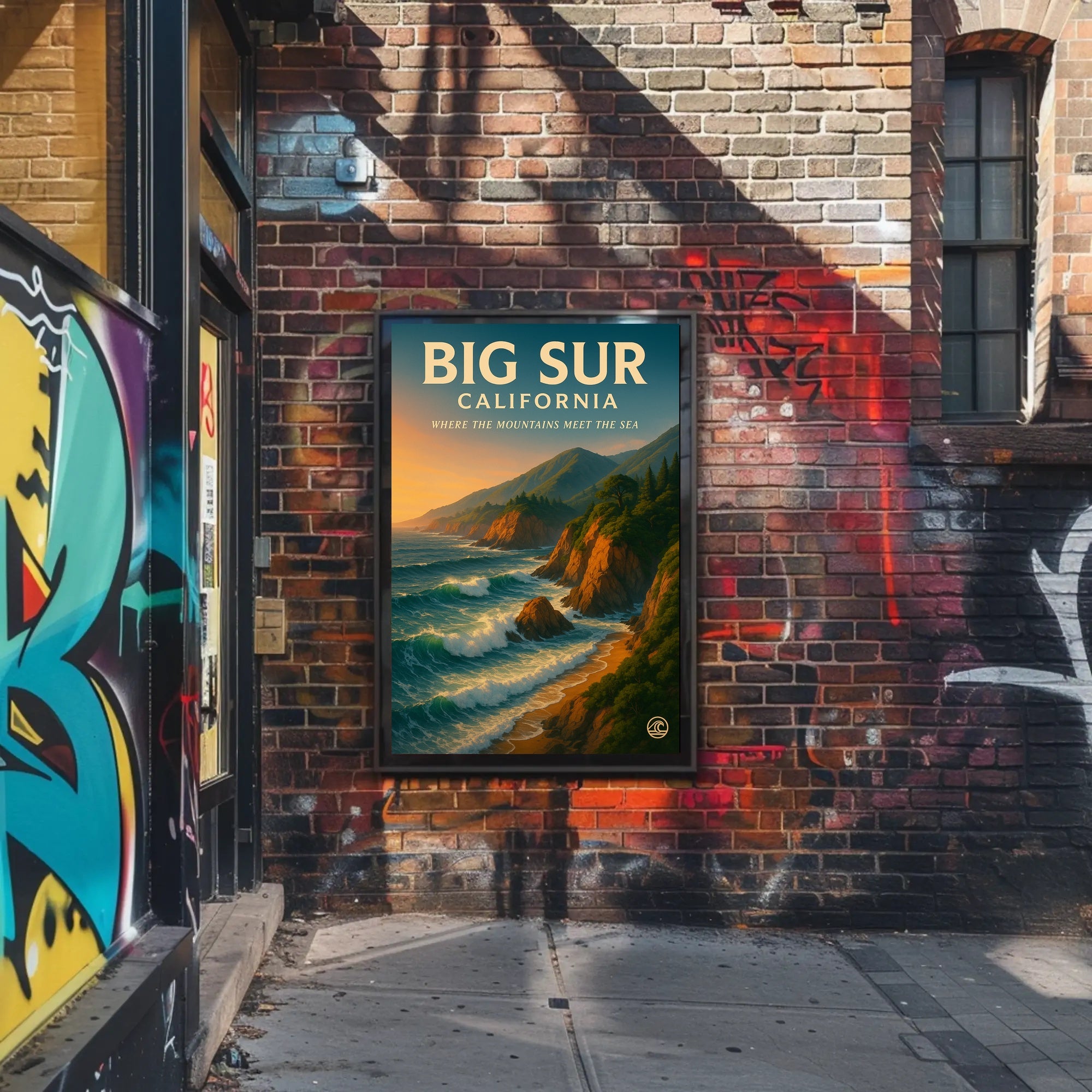 Big Sur Where the Mountains Meet the Sea Poster PosterGoat