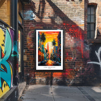 Los Angeles Vibrant Urban Scene Art Print - Urban or Cityscape Poster PosterGoat