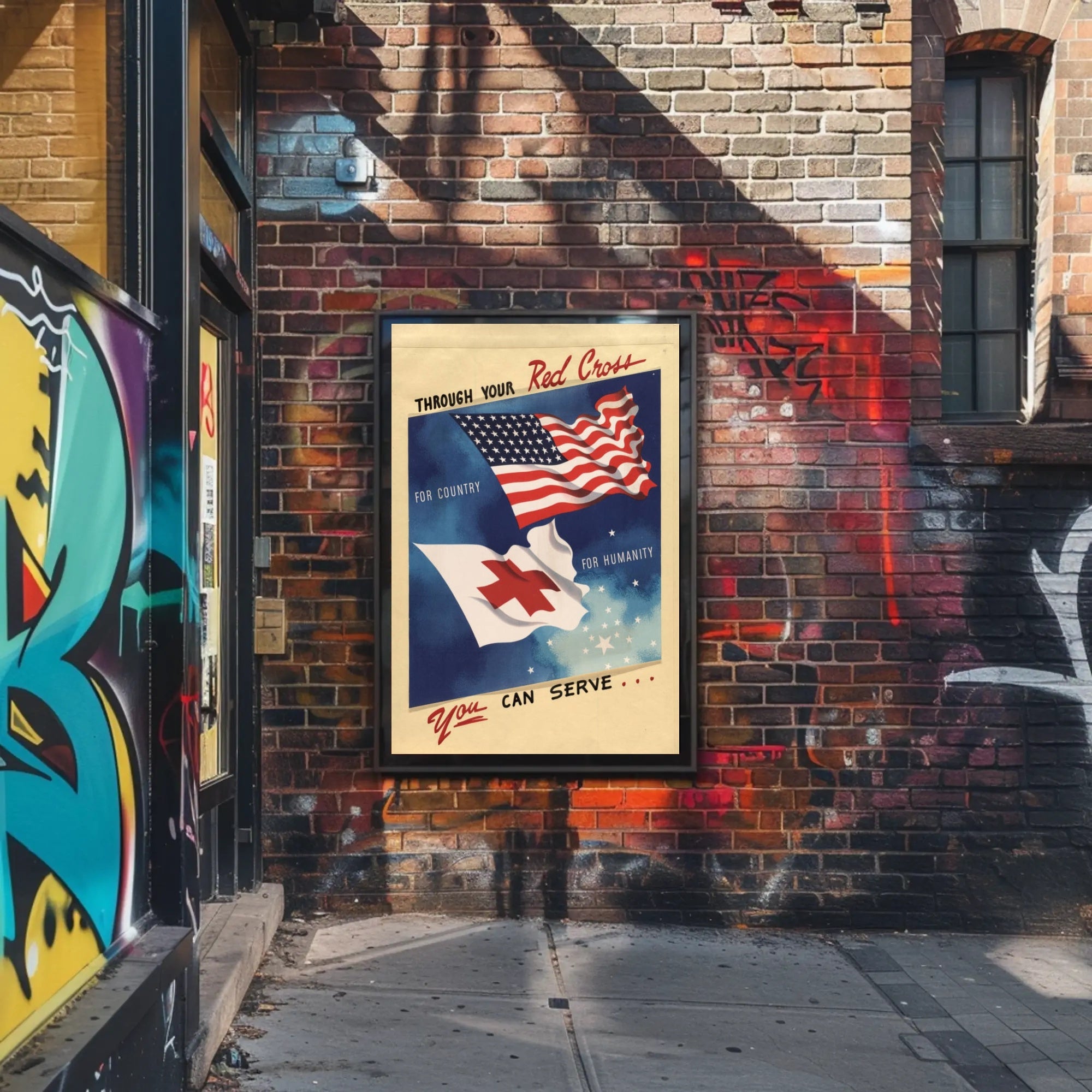 Serve Through the Red Cross Poster PosterGoat