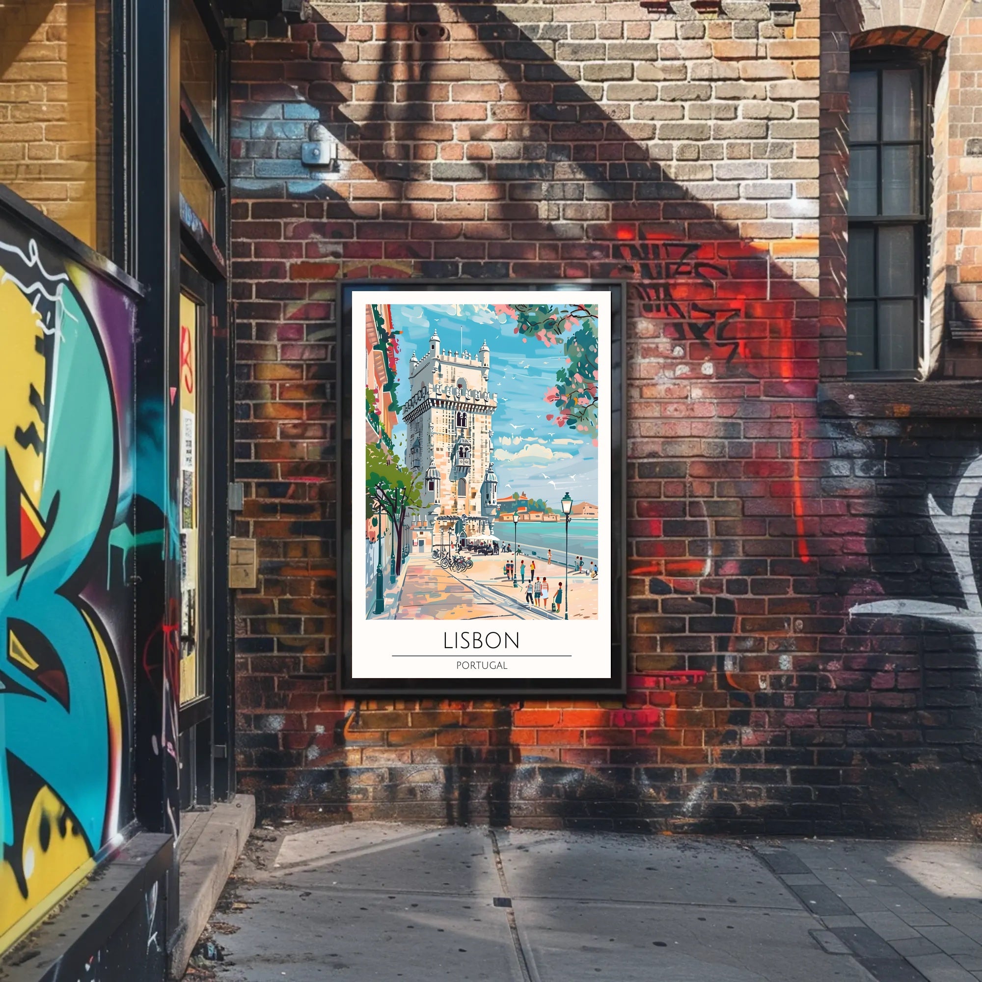 Lisbon's Coastal Charm Poster PosterGoat
