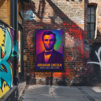 Abraham Lincoln 16th President of the United States Neon Gradient Overlay Poster