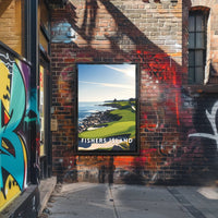 Serene Coastal Golf Course Art Print - Sports Poster