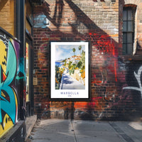 Coastal Charm of Marbella Poster PosterGoat