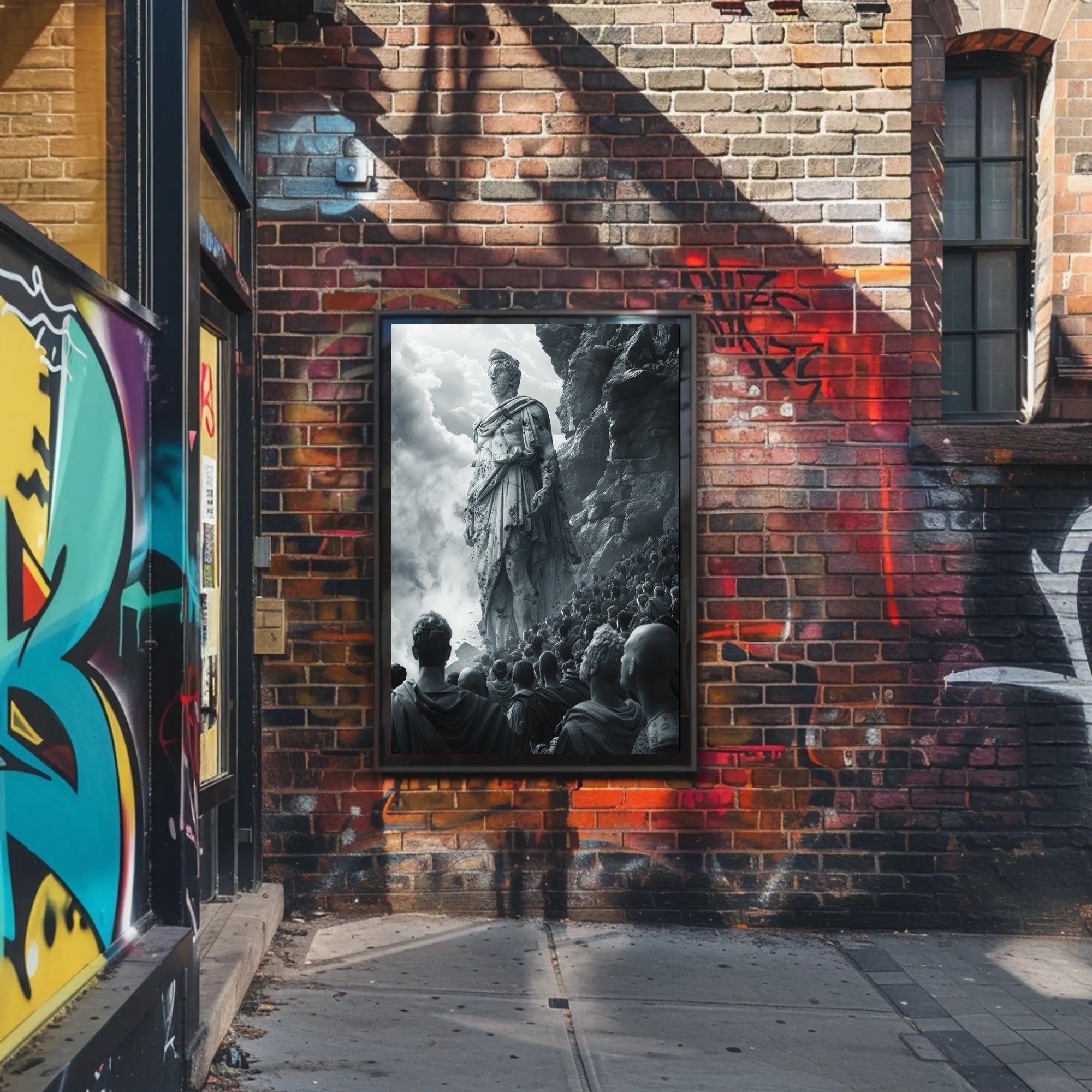 Post-Apocalyptic Survival Poster: Red Goggles Dystopia PosterGoat