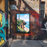 Coastal Serenity: Byron Bay Lighthouse Travel Poster
