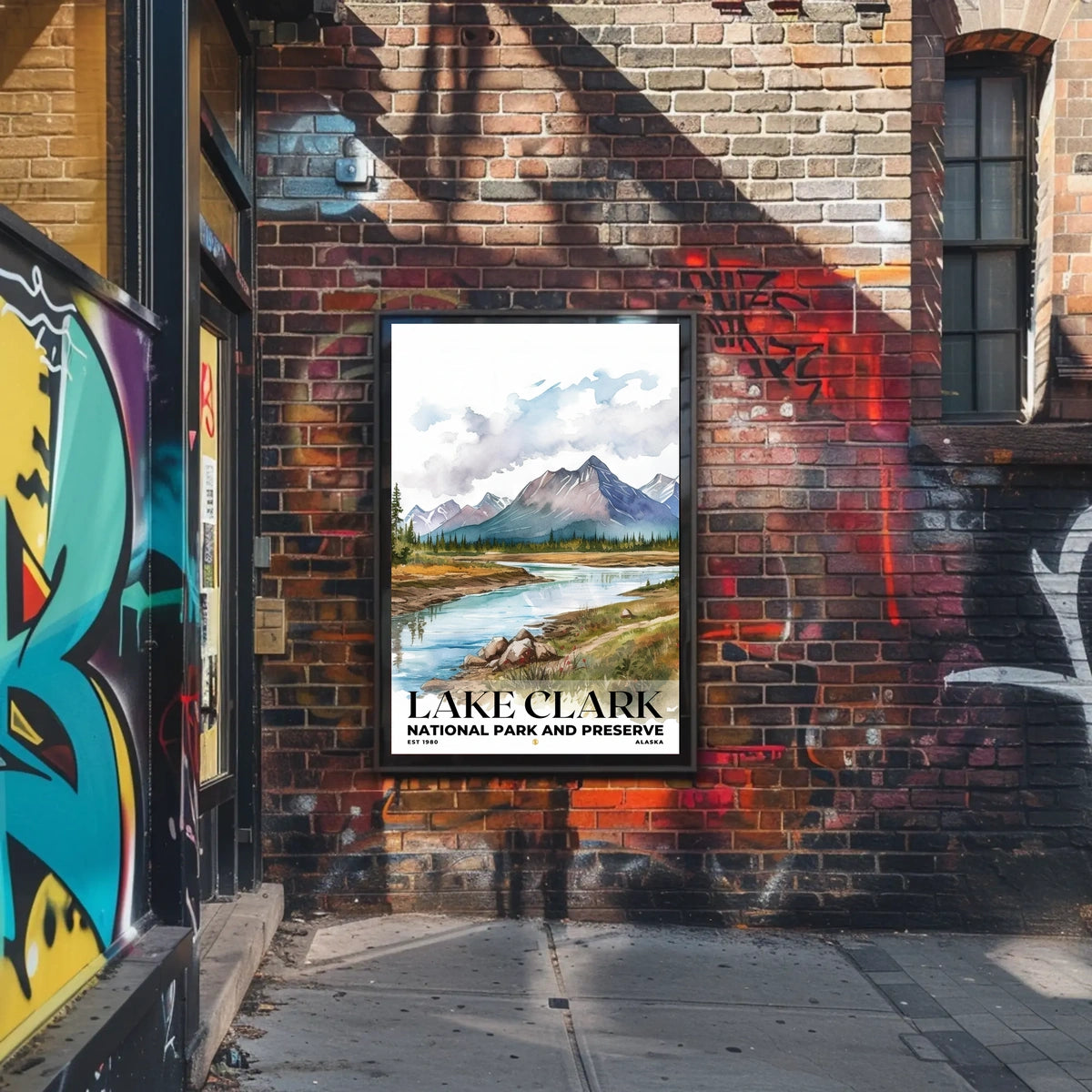 Lake Clark Watercolor Wall Art Poster