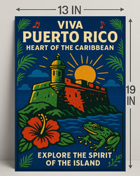 Viva Puerto Rico Heart of the Caribbean Poster PosterGoat