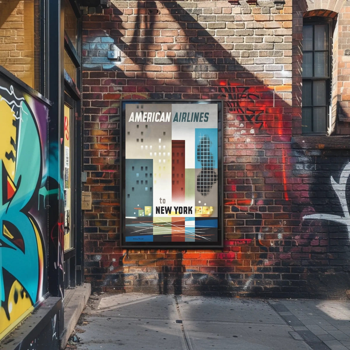 American Airlines New York City Poster Vintage Wall Art