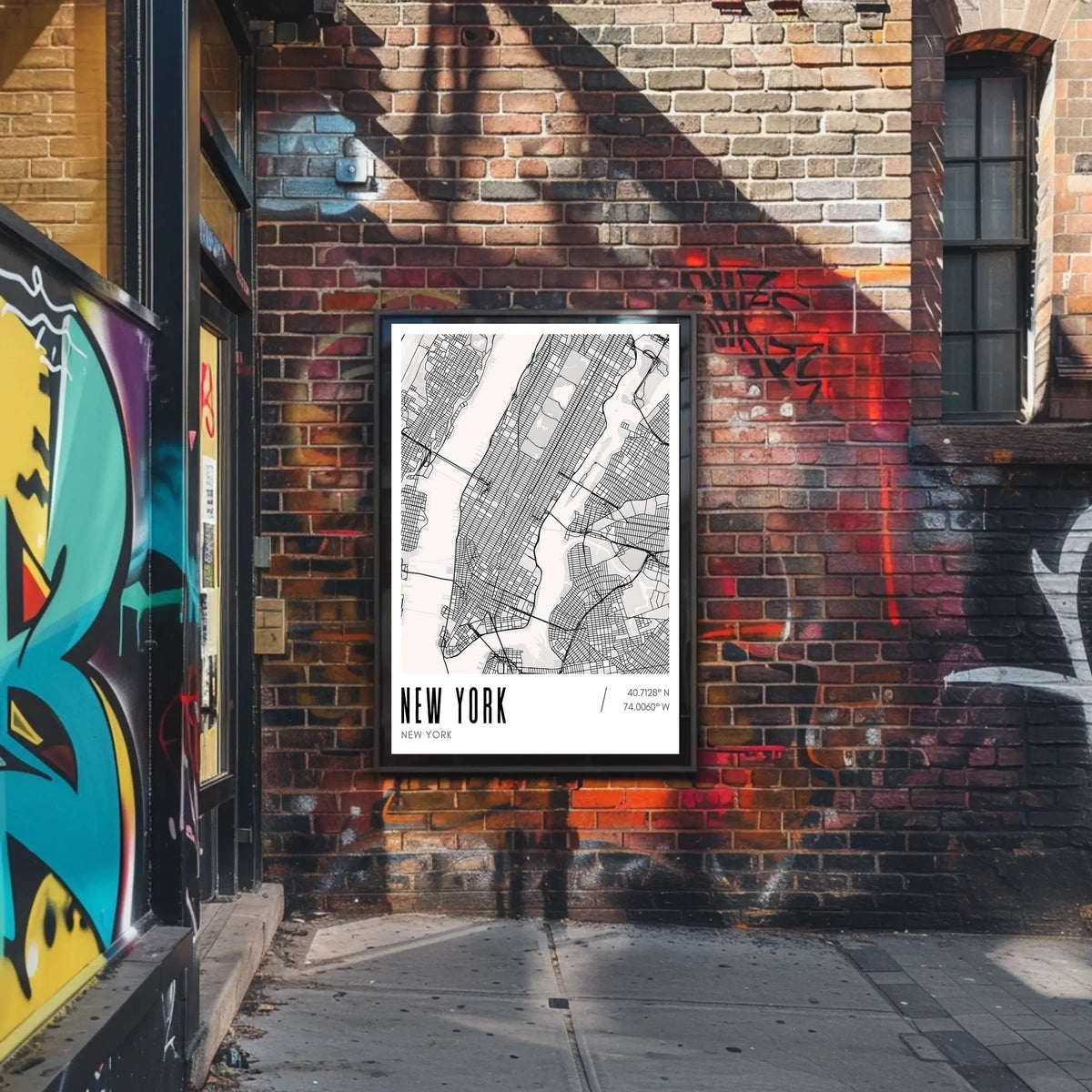 New York City Minimalist Map Poster Modern Wall Art