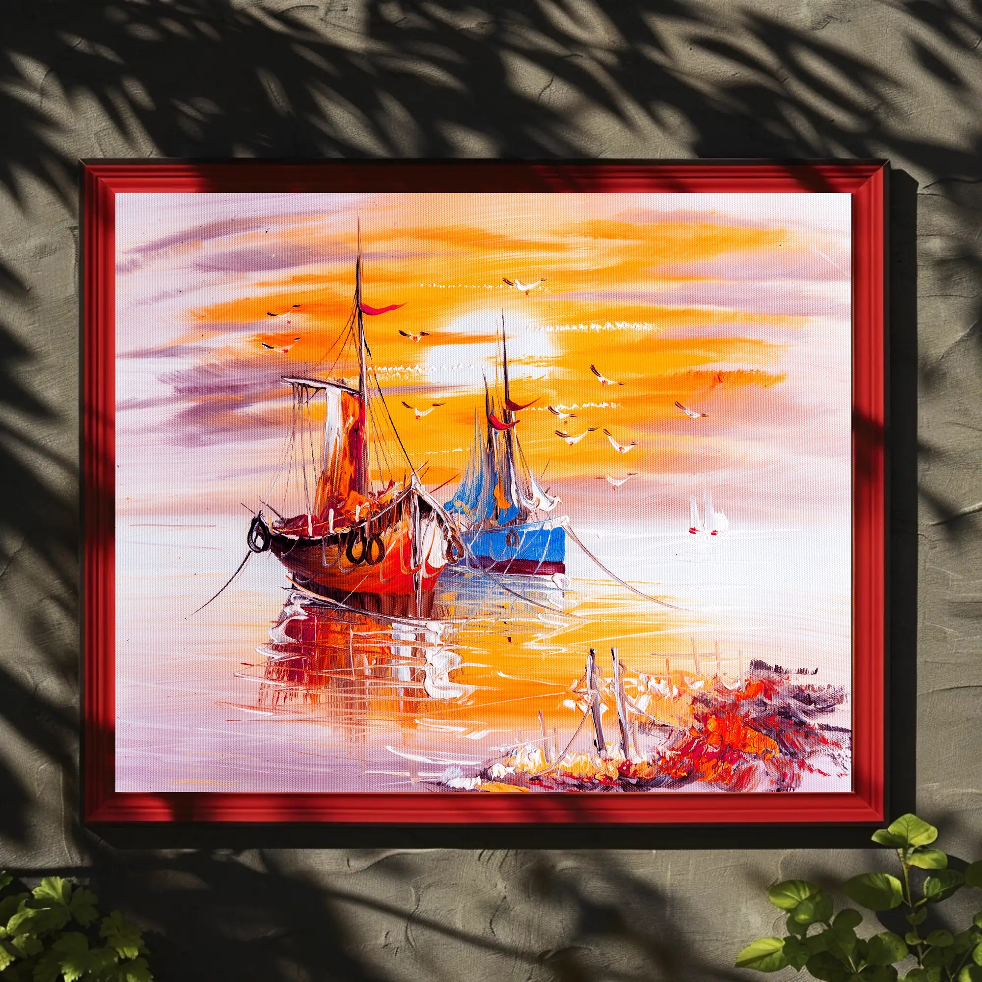 Tranquil Harbor at Sunset Poster