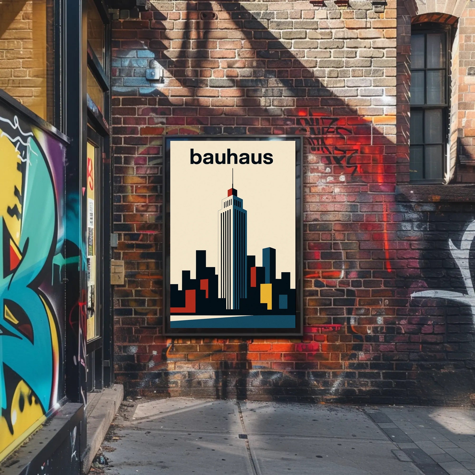 Modernist Skyline Geometric Design Poster - Abstract, Artistic, or Pop Culture Poster