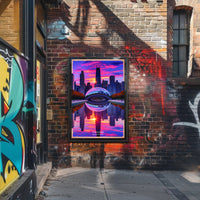 Chicago's Iconic Skyline at Sunset Poster