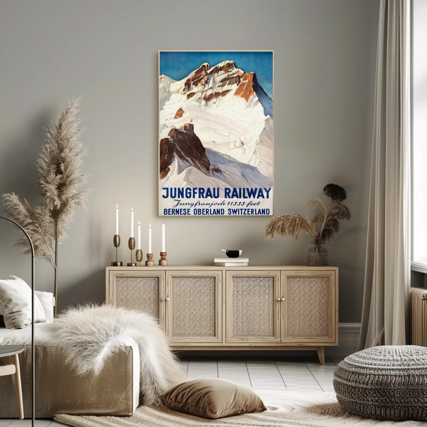 Jungfrau Railway - Switzerland Vintage Travel Poster