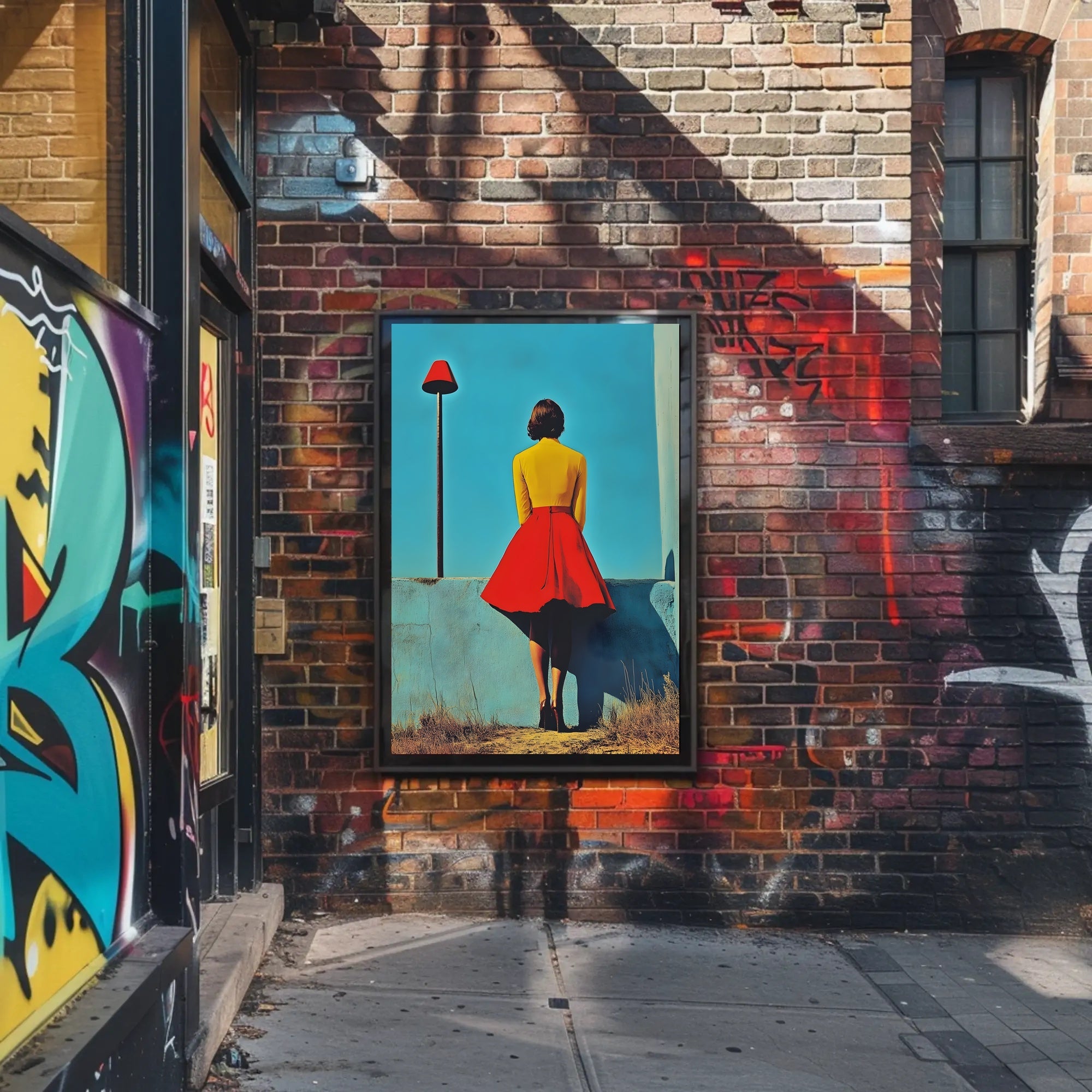 Red Lamp Poster Retro Wall Art Print Home Decor