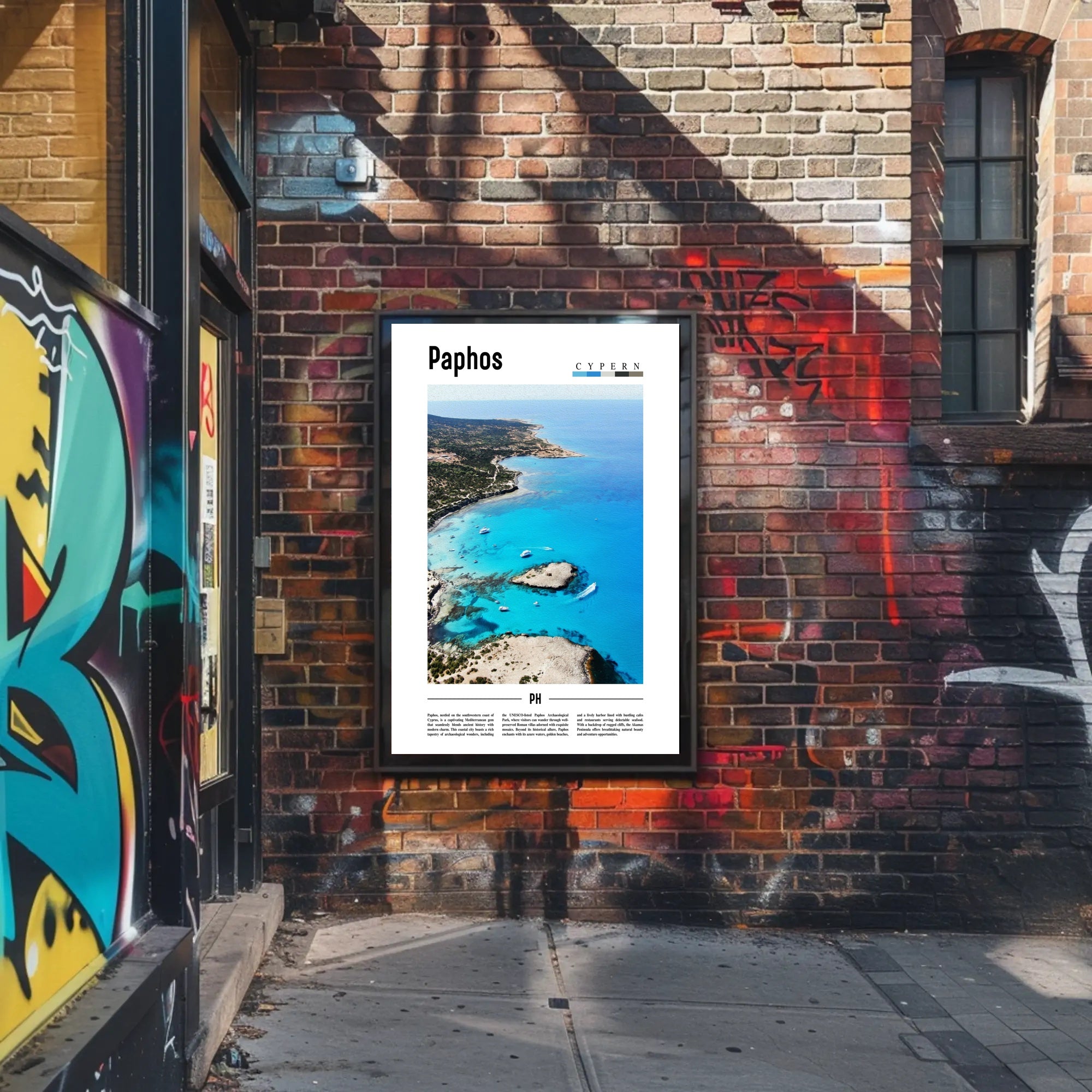 Paphos Coastal Paradise: Stunning Travel Poster PosterGoat