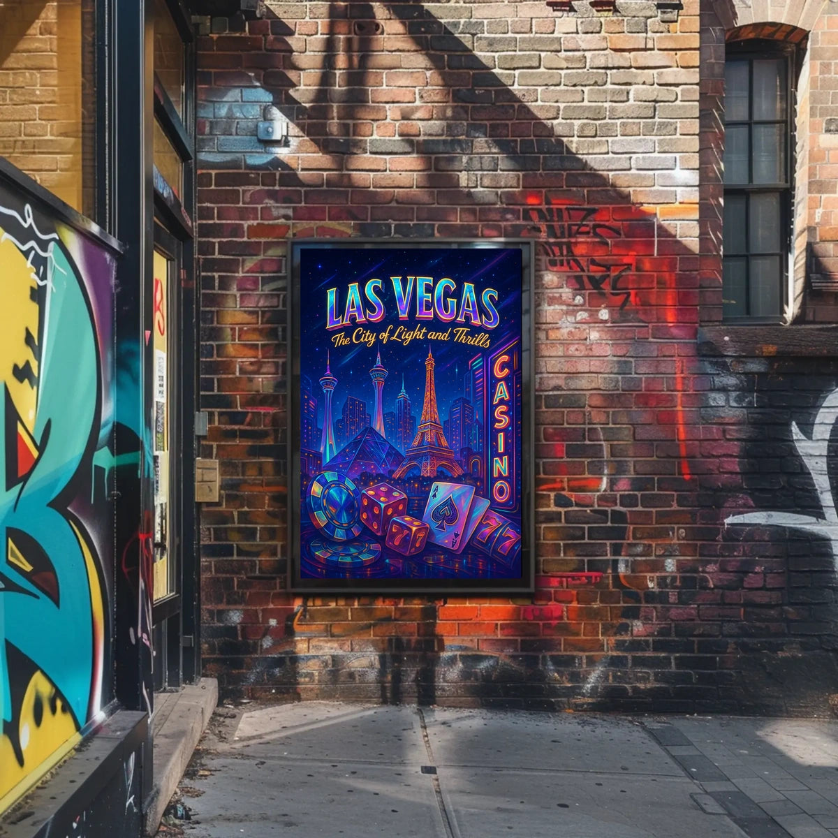 Las Vegas City Of Light Poster Neon Nights For Home Decor