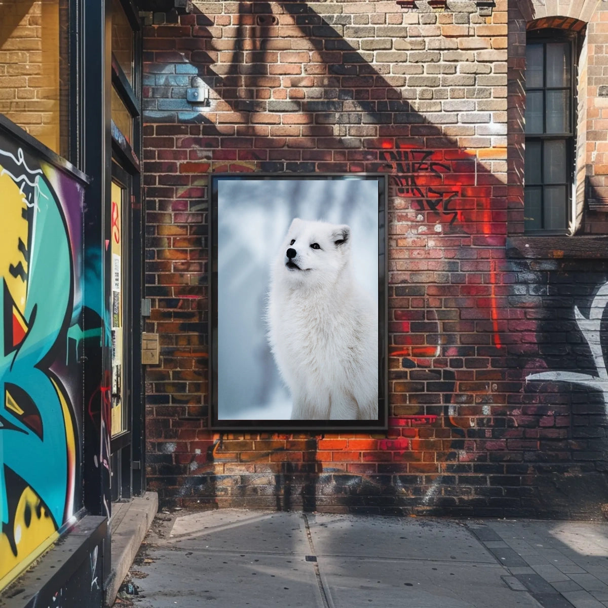 Arctic Fox in Serene Snowy Landscape Poster