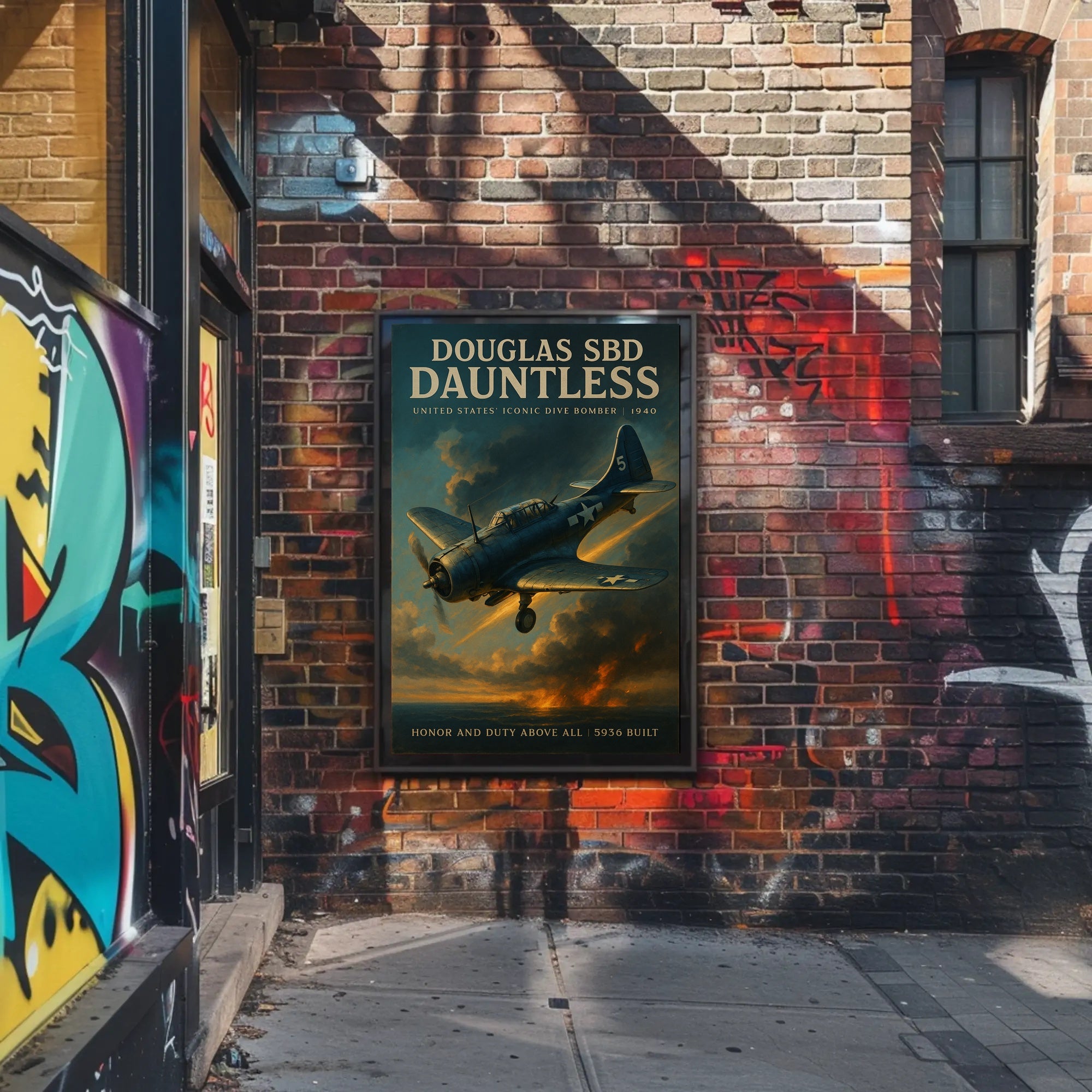 Dauntless Douglas SBD Vintage Aviation Poster
