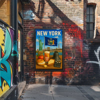 New York City Iconic Landmarks Poster Modern Wall Art