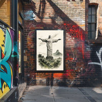 Christ the Redeemer Illustration Poster
