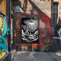 Stormy Seas in a Bottle Art Poster Print for Home Decor PosterGoat