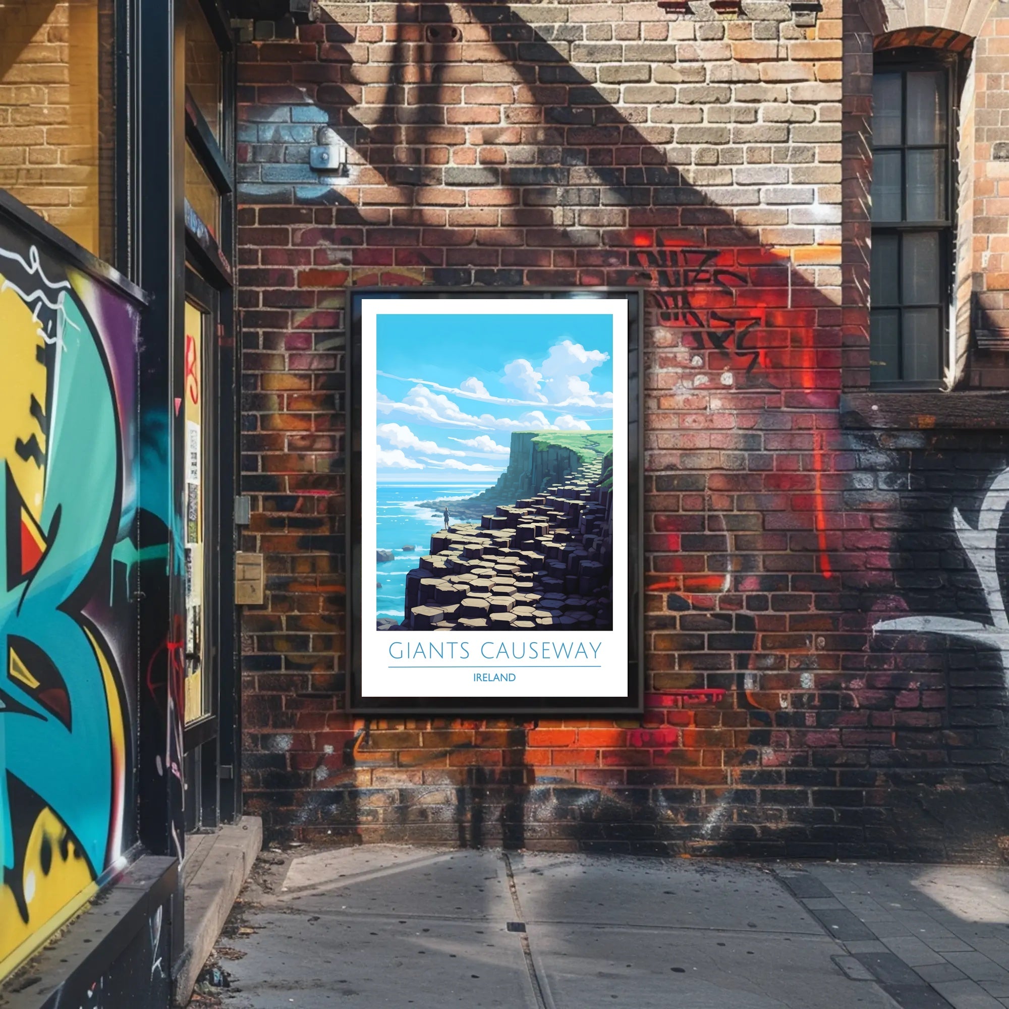 Giants Causeway Illustration Poster