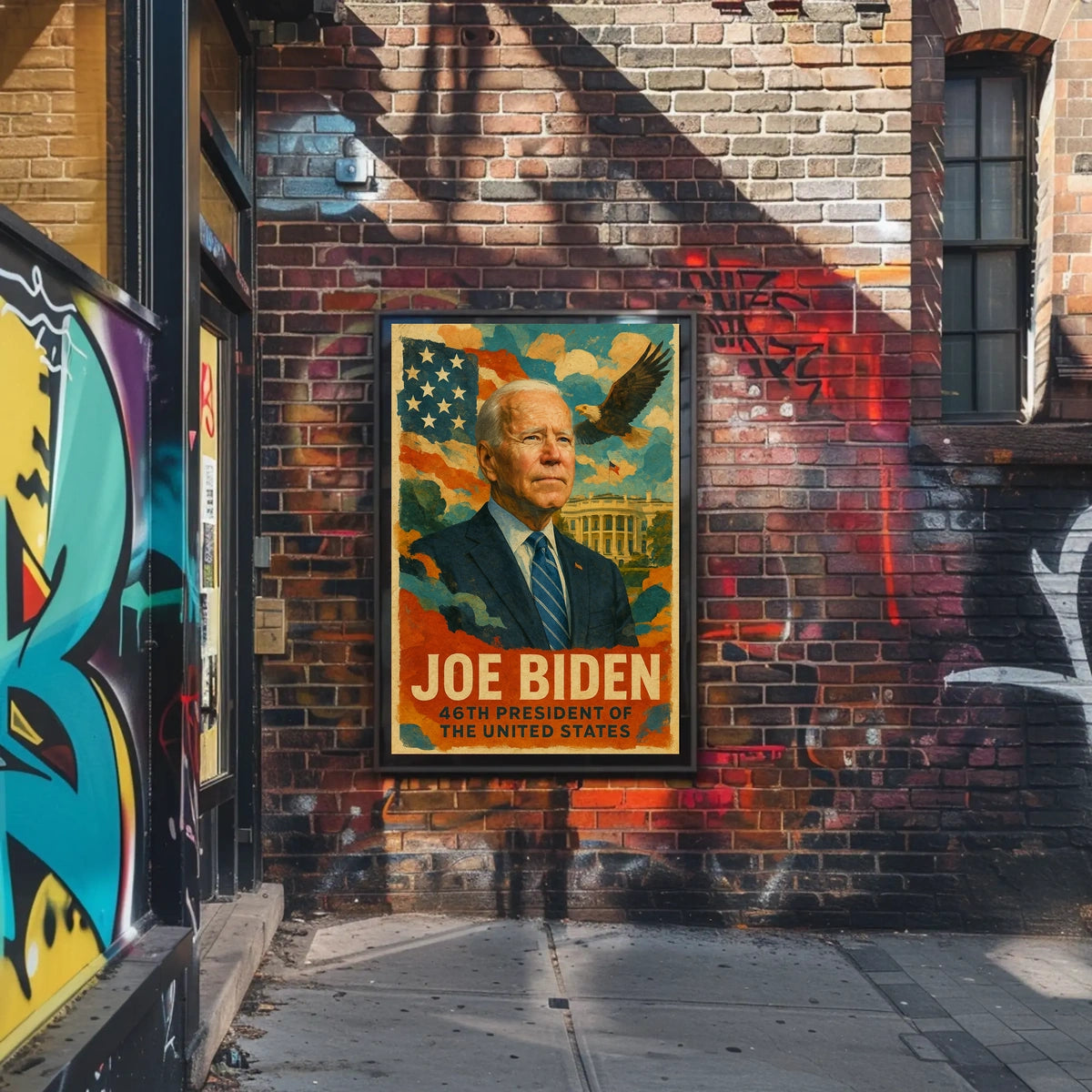 Joe Biden 46th President of the United States Layered Digital Collage Poster