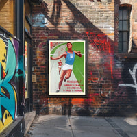 Mid-20th Century Soviet Sports Motivational Poster