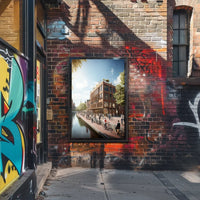 Modern Urban Scene Poster: Vibrant City Life