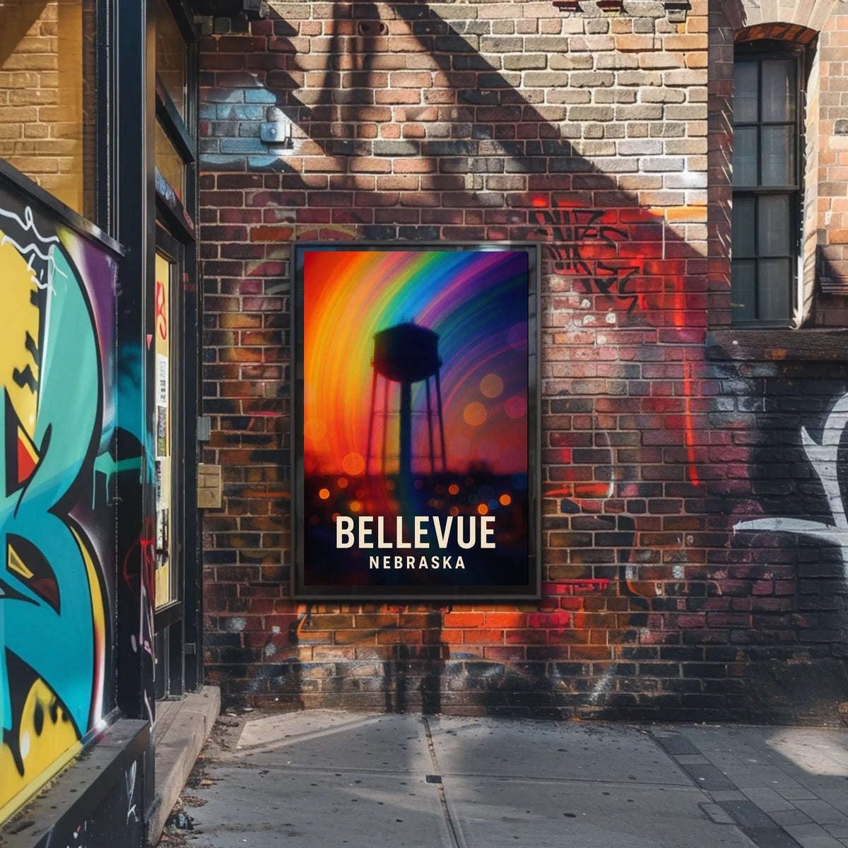 Bellevue Nebraska Scenic Minimalist Realism Poster