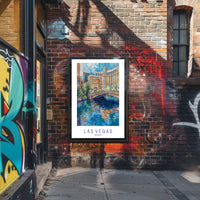Vibrant Las Vegas Cityscape Watercolor Travel Poster PosterGoat