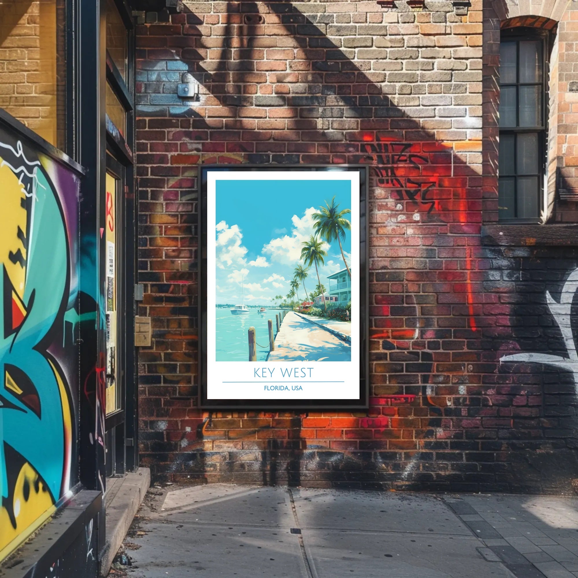 Key West Tropical Scene Travel Poster