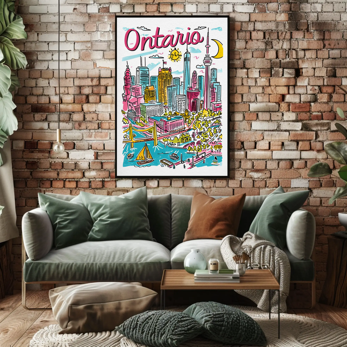 Ontario Canada Skyline and Harbor Travel Poster