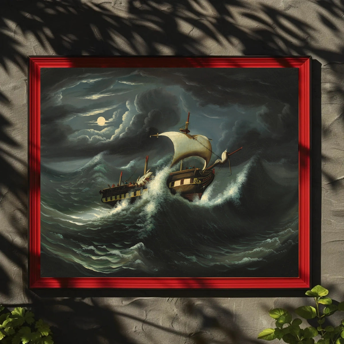 Dramatic Sailing Adventure Under Moonlit Skies Poster