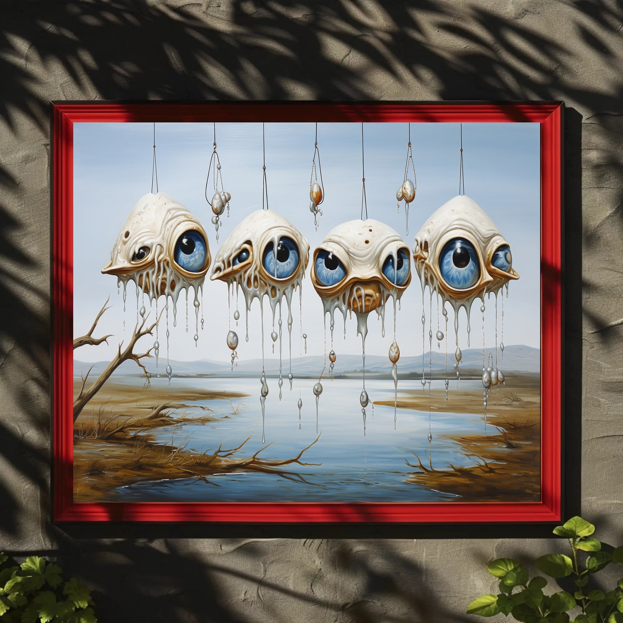 Surreal Floating Eyes Artistic Poster