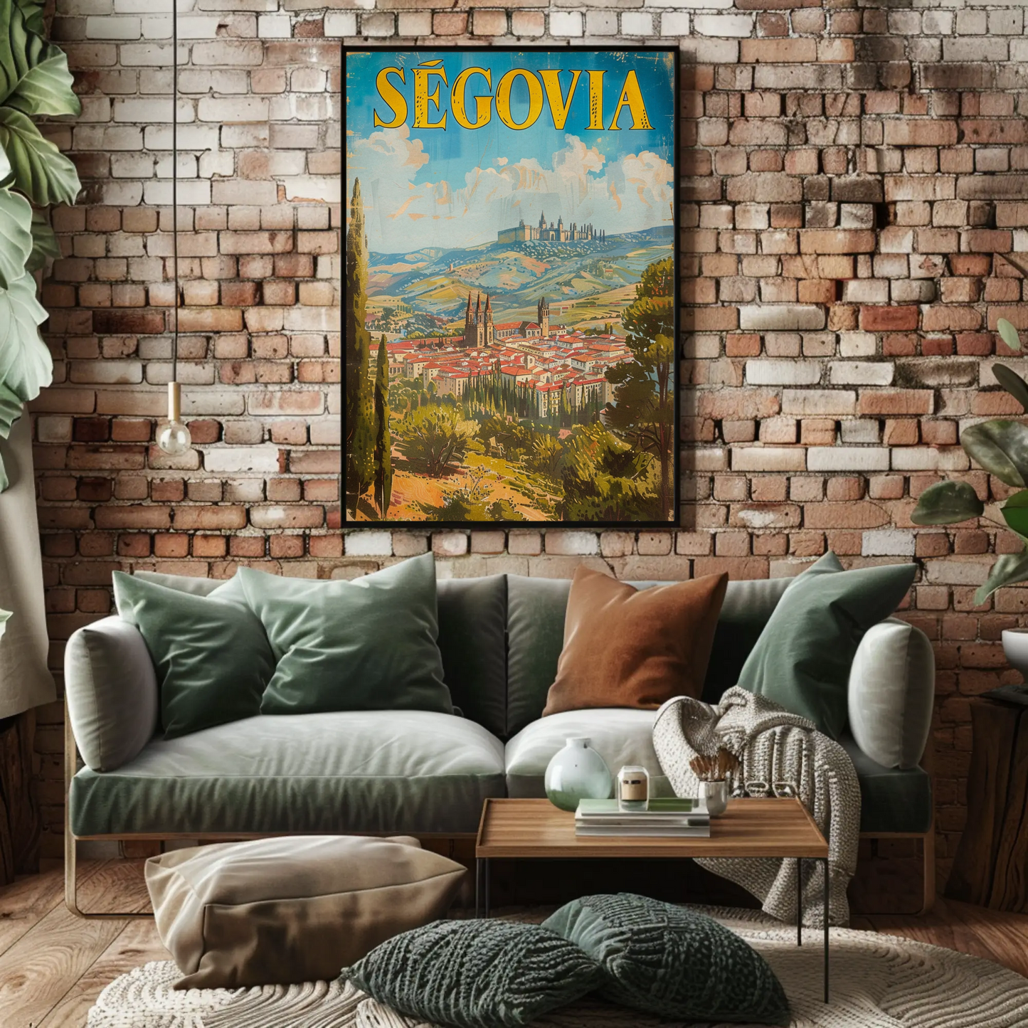 Segovia Historic Hillside Castle Town Travel Poster
