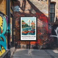 Woodward Ave Michigan Car Cruise Poster