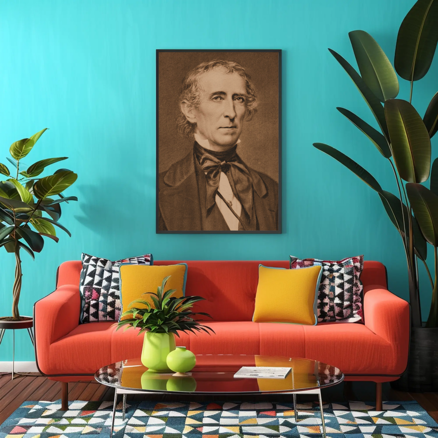 John Tyler 10th President Sepia Photo