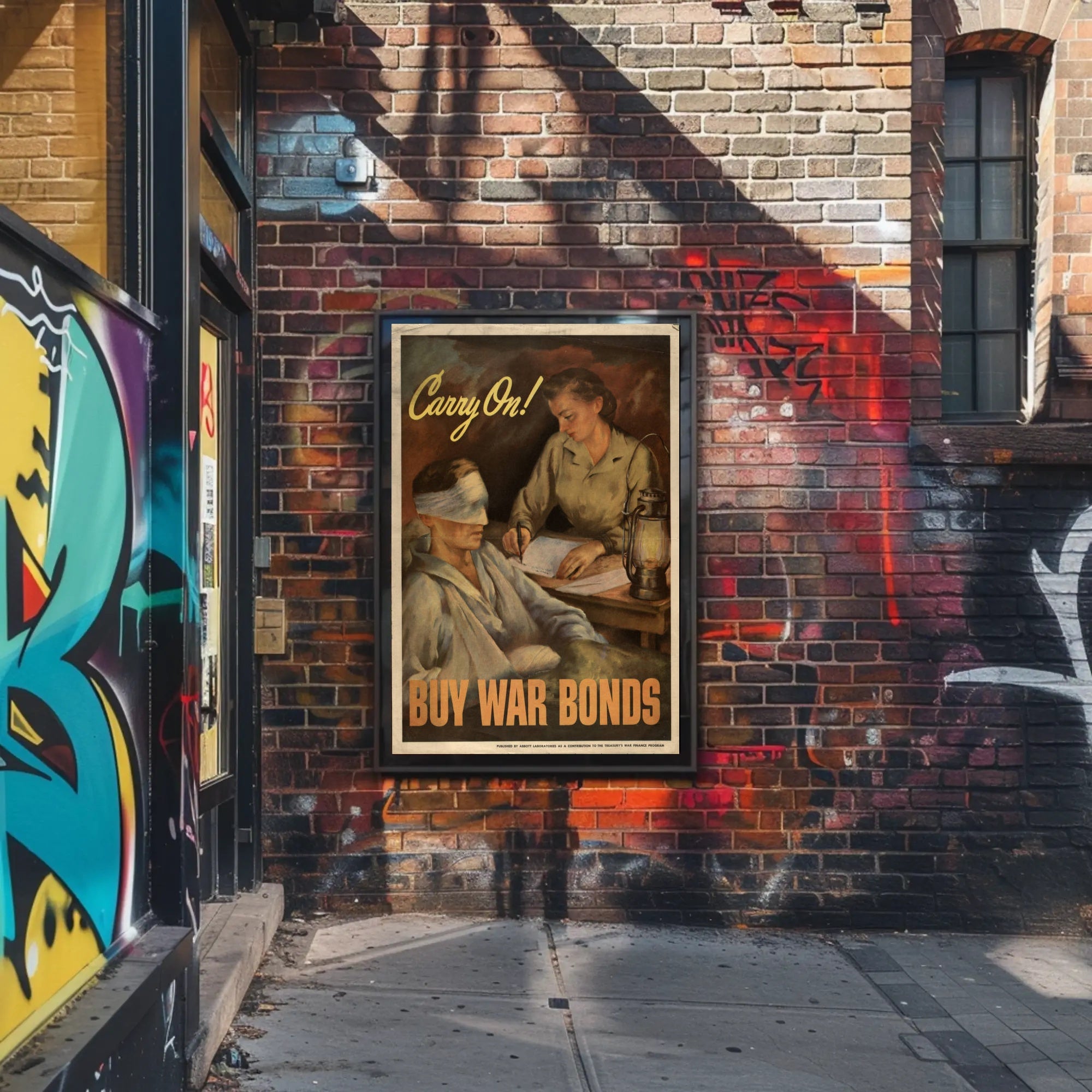 Carry On! Buy War Bonds Poster PosterGoat