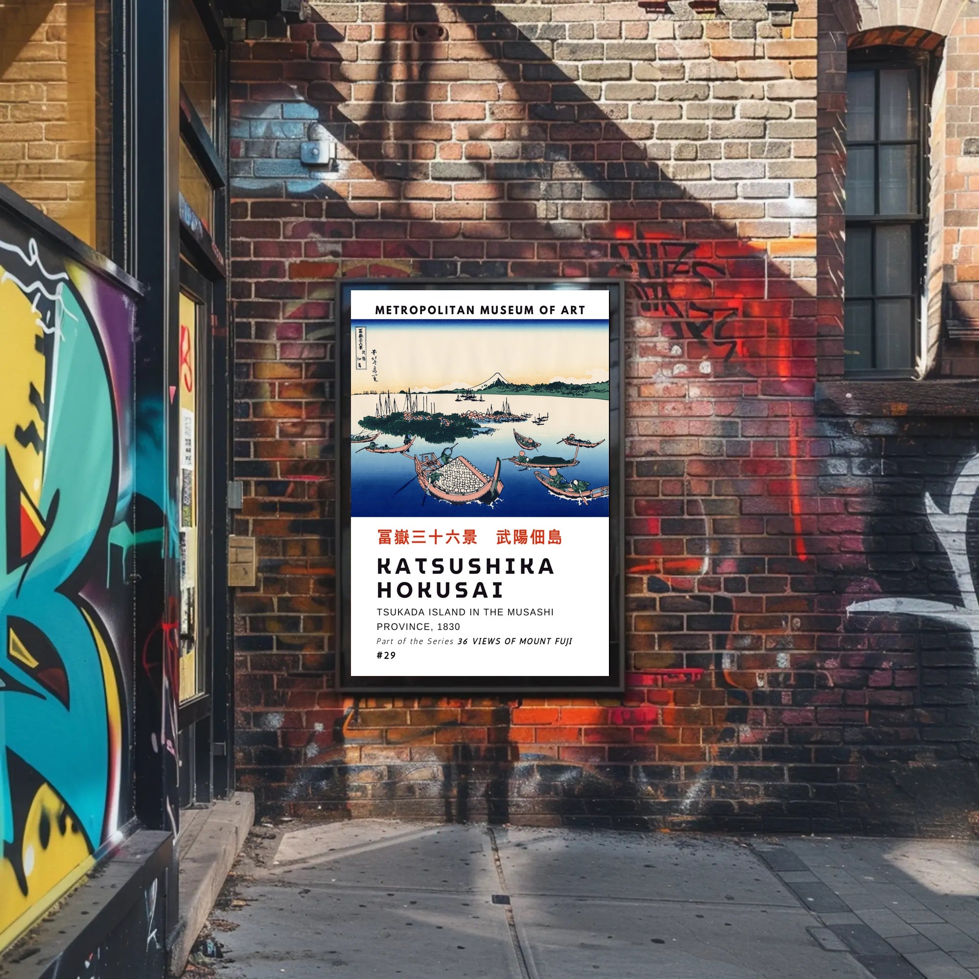 Katsushika Hokusai Tsukada Island Poster