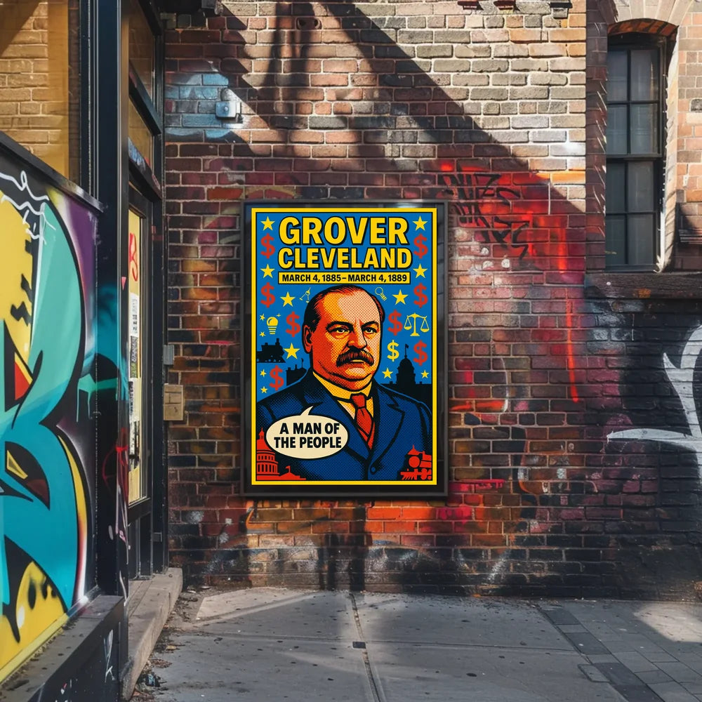 Grover Cleveland Pop Art Vintage Presidential Poster PosterGoat