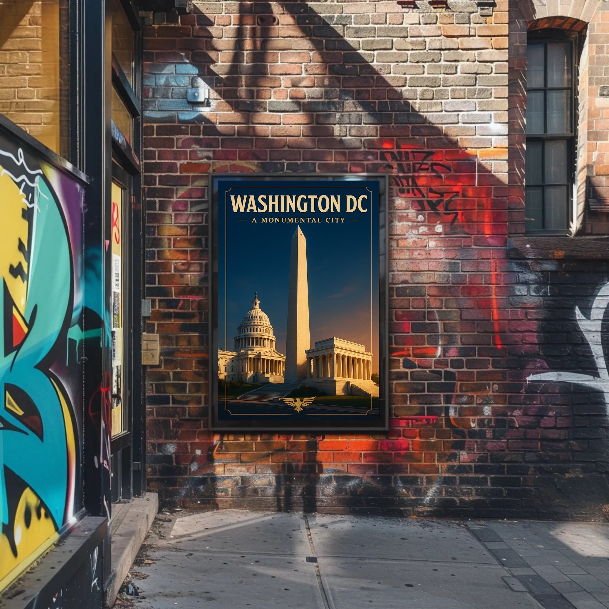Washington D.C. Monuments Vintage Travel Poster PosterGoat