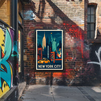 New York City Vibrant Urban Art Poster Abstract Wall Art