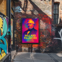 Millard Fillmore 13th President of the United States Neon Gradient Overlay Poster